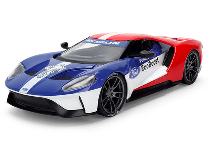 2017 Ford GT Blue Red White Stripes Michelin 1/24 Scale Figure Set - Jada