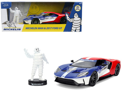 2017 Ford GT Blue Red White Stripes Michelin 1/24 Scale Figure Set - Jada