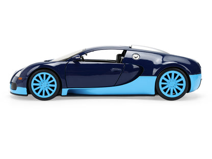 2011 Bugatti Veyron Dark Blue with Light Blue Accents "Hyper-Spec" Series 1/24 Diecast Model Car by Jada