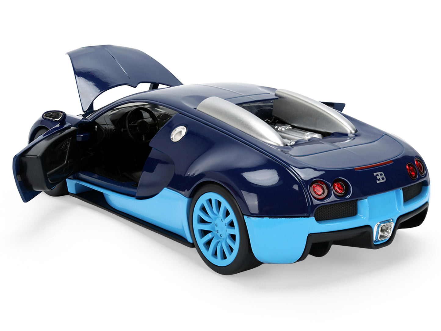 2011 Bugatti Veyron Dark Blue with Light Blue Accents "Hyper-Spec" Series 1/24 Diecast Model Car by Jada