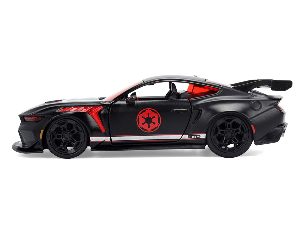 2025 Ford Mustang GTD Matt Black Silver Stripes 1/32 Diecast Model Car - Jada