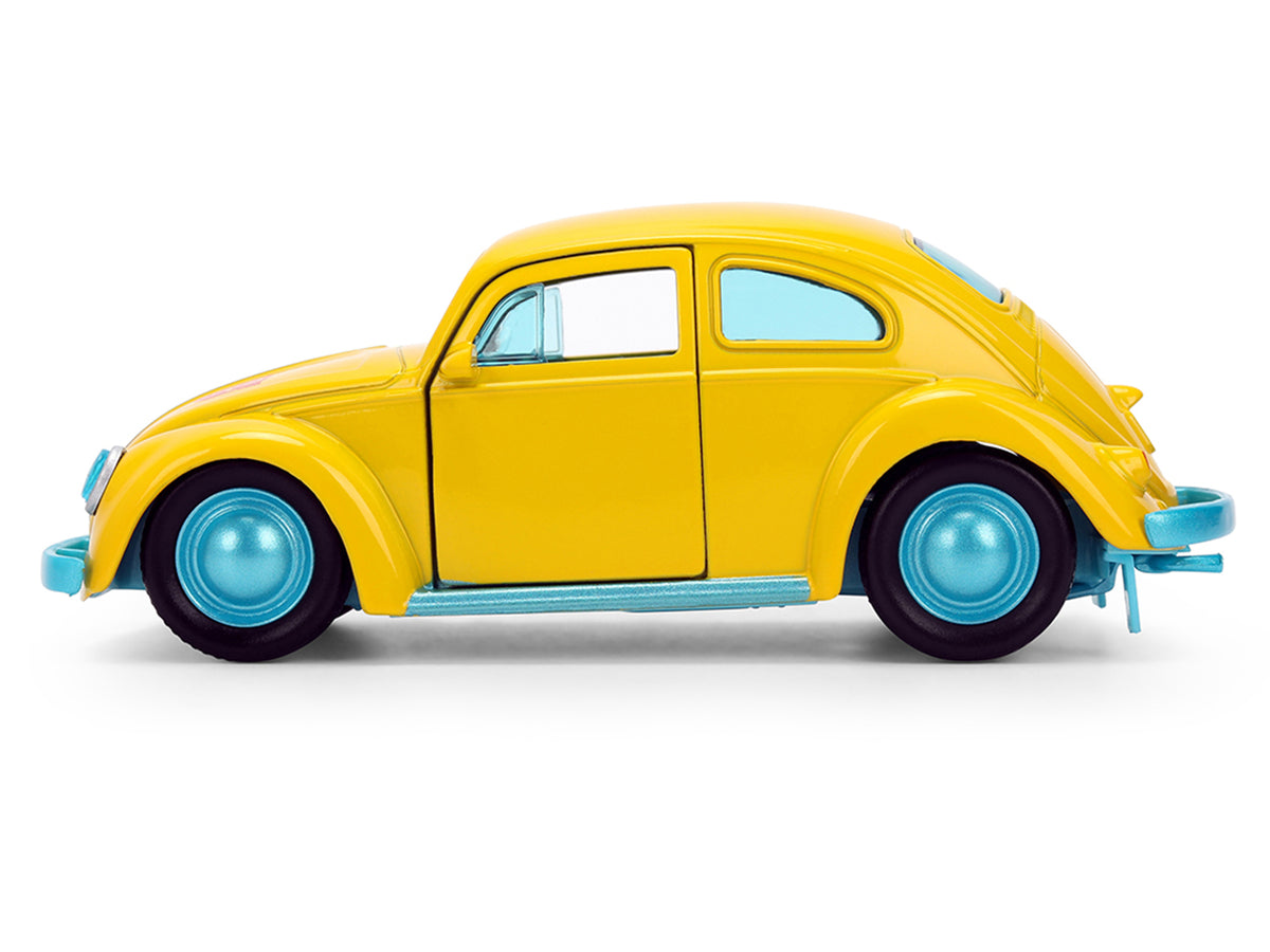 Volkswagen Beetle Yellow Blue Interior 1/32 Diecast Model Car - Jada