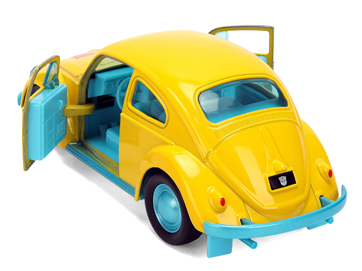 Volkswagen Beetle Yellow Blue Interior 1/32 Diecast Model Car - Jada