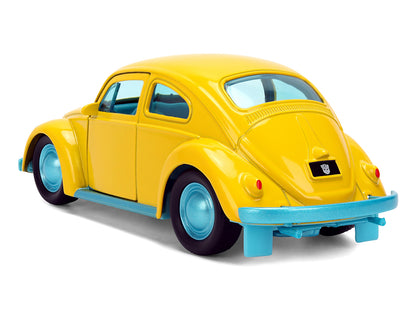 Volkswagen Beetle Yellow Blue Interior 1/32 Diecast Model Car - Jada