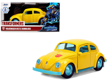 Volkswagen Beetle Yellow Blue Interior 1/32 Diecast Model Car - Jada