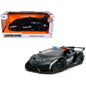 Lamborghini Veneno "Police" Matt Black "Hyper-Spec" Series 1/24 T&y Diecast Model Car by Jada