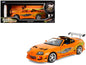 1993 T&yota Supra Orange with Graphics "The Fast and the Furious" (2001) Movie "25 Years of Fast & Furious" Series 1/18 T&y Diecast Model Car by Jada
