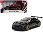 Porsche 911 (992) GT3 RS Black with Carbon Top and Hood Stripes and Gold Wheels "Hyper-Spec" 1/24 Diecast Model Car by Jada