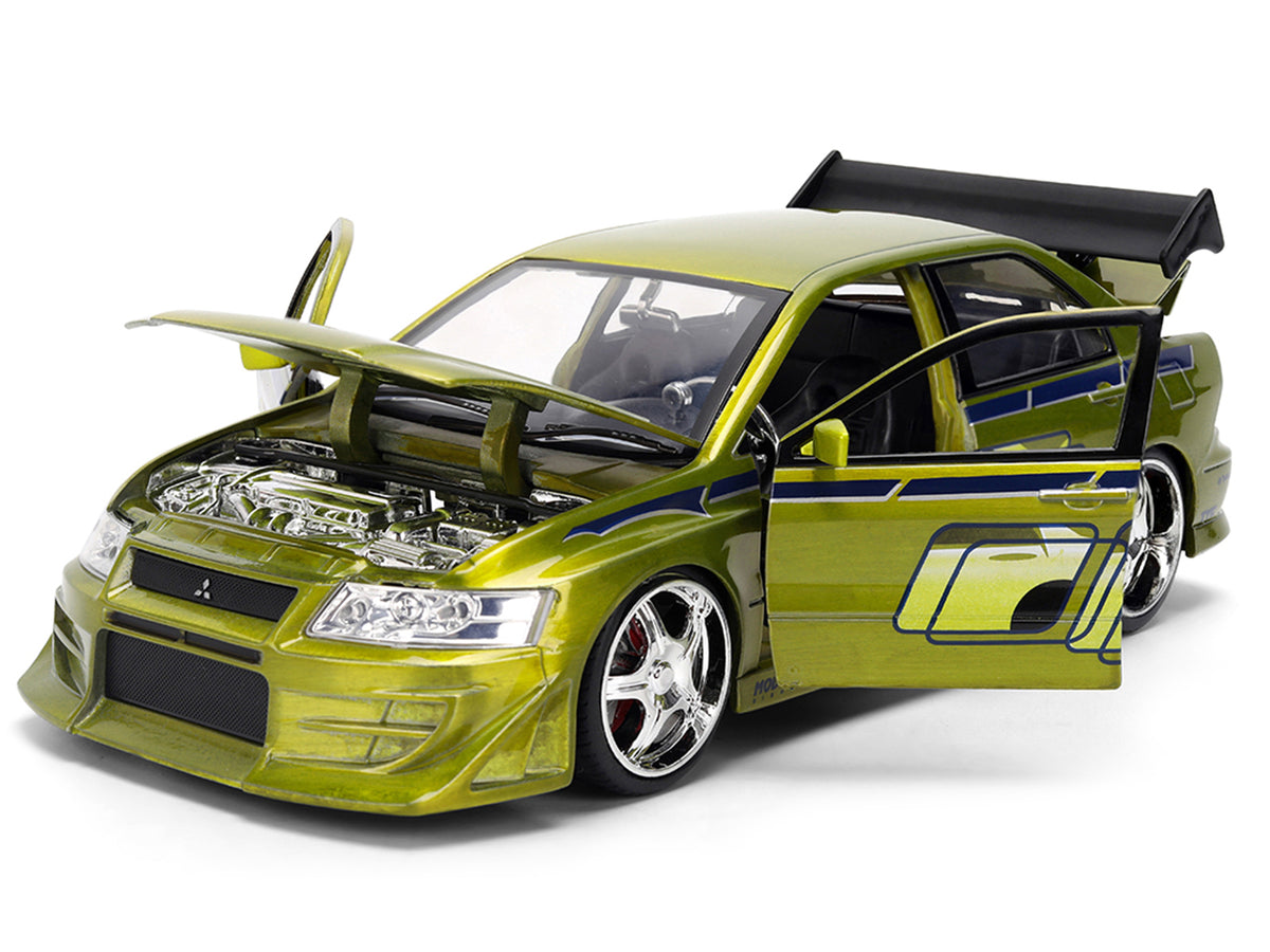 Brian's Mitsubishi Lancer Evolution VII Green Color Diecast Model Car - Jada