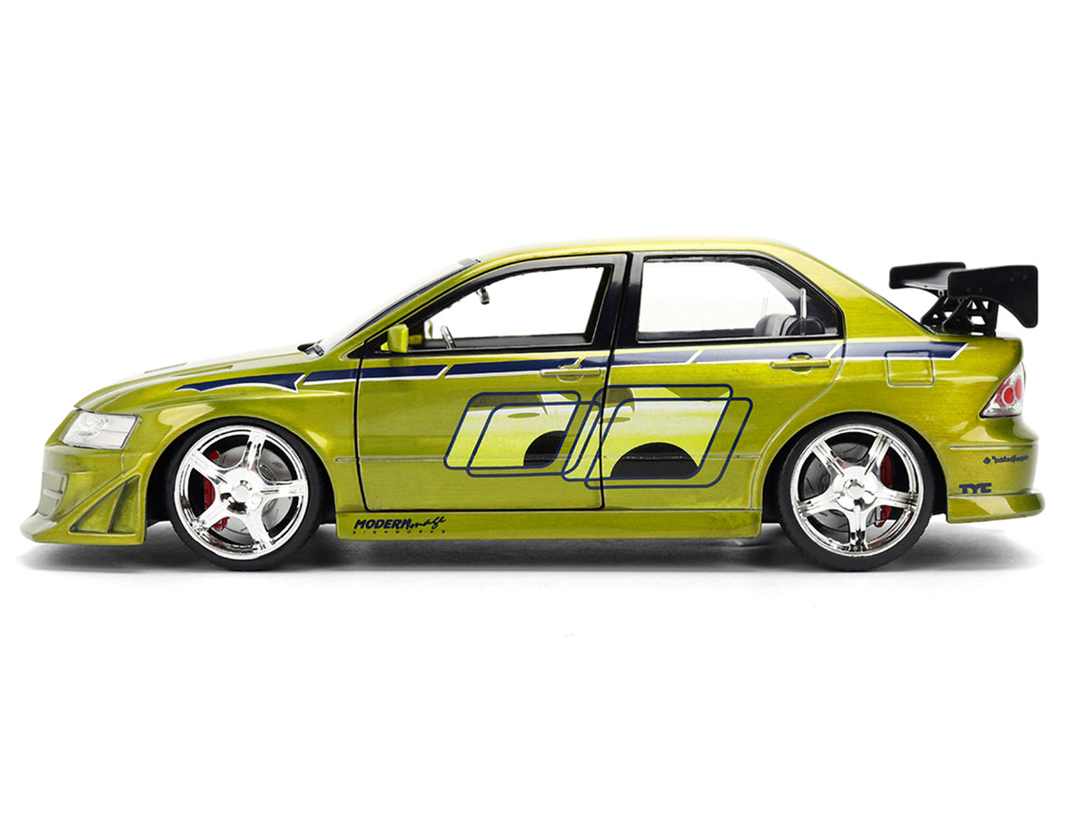 Brian's Mitsubishi Lancer Evolution VII Green Color Diecast Model Car - Jada