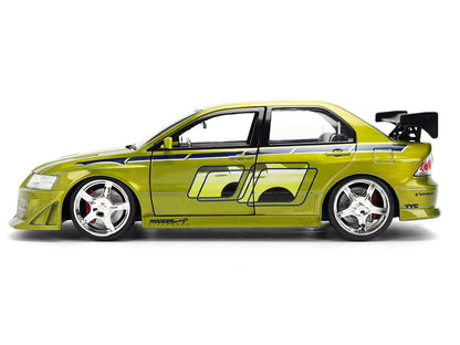 Brian's Mitsubishi Lancer Evolution VII Green Color Diecast Model Car - Jada
