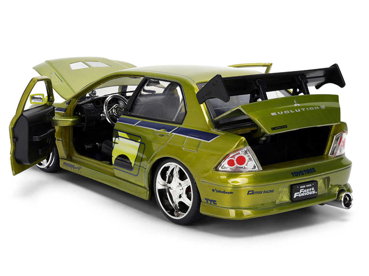 Brian's Mitsubishi Lancer Evolution VII Green Color Diecast Model Car - Jada