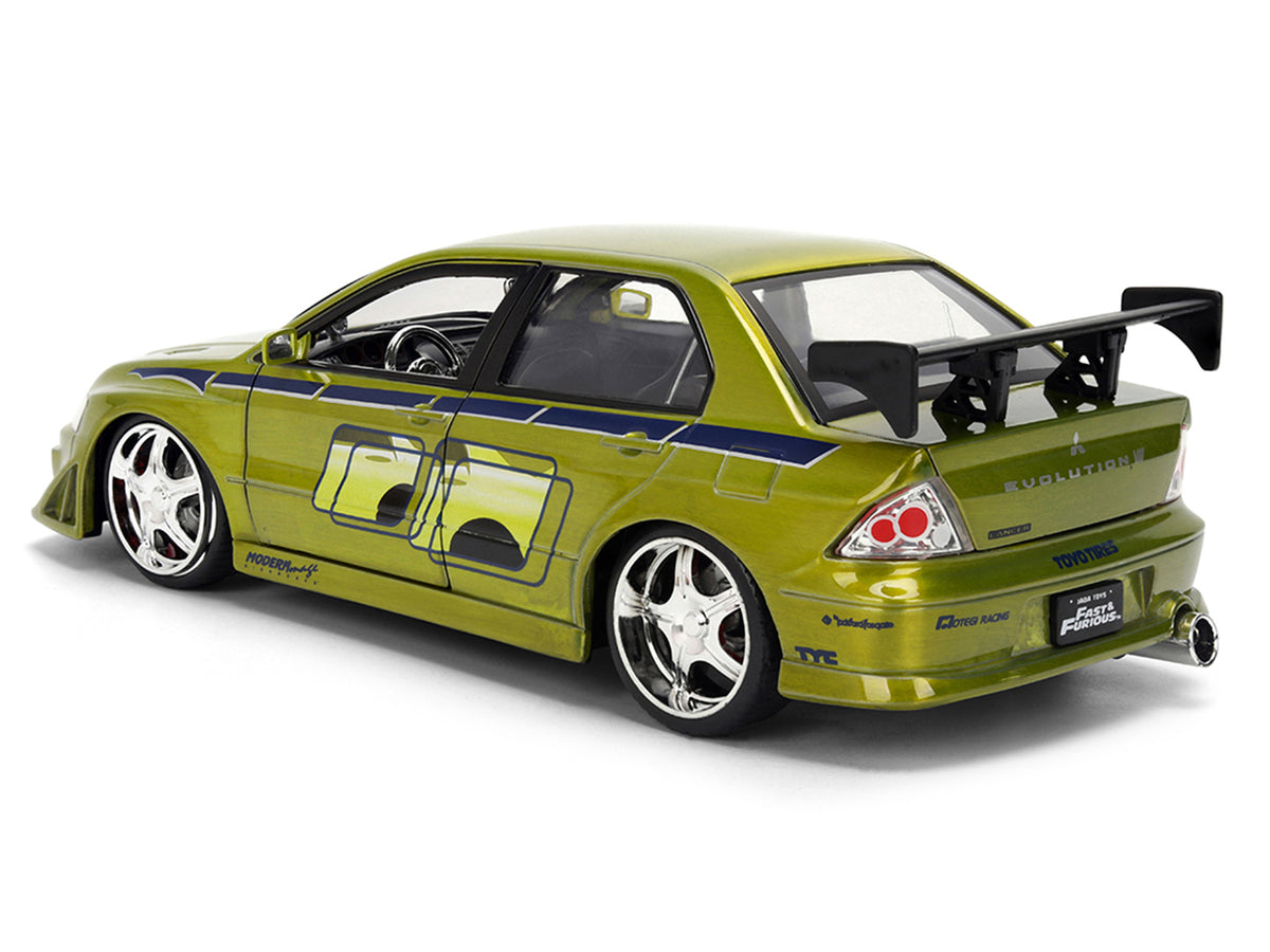 Brian's Mitsubishi Lancer Evolution VII Green Color Diecast Model Car - Jada