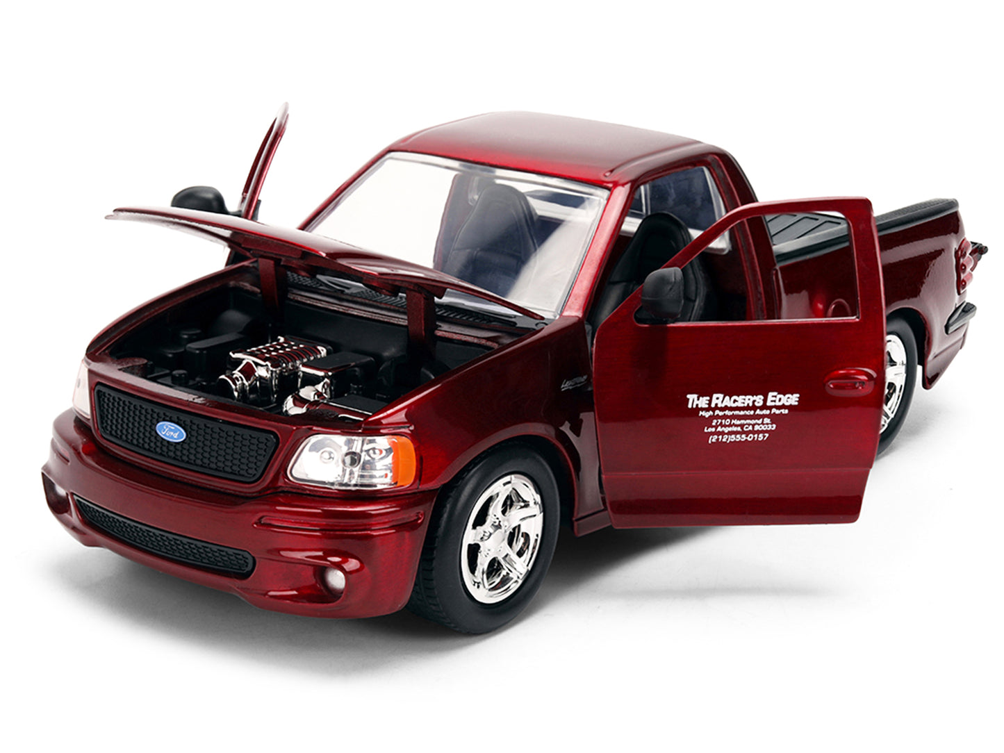 Ford F-150 SVT Lightning Pickup Truck Red Color Brush Finish "The Fast and the Furious" (2001) Movie "25 Years of Fast & Furious" Series 1/24 Diecast Model Car by Jada