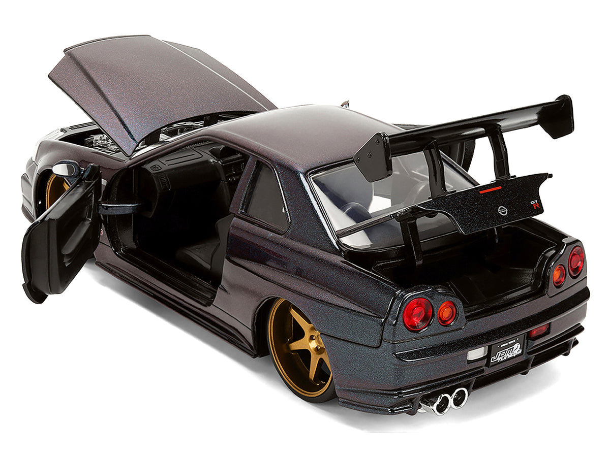 1999 Nissan Skyline GT-R (R34) RHD Magic Purple 1/24 Diecast Model Car - Jada