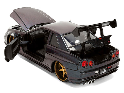 1999 Nissan Skyline GT-R (R34) RHD Magic Purple 1/24 Diecast Model Car - Jada