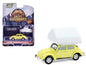 GreenLight Volkswagen Classic Beetle Yellow with White Flower Graphics and Interior Camp'otel Cartop Sleeper Tent "The Great Outdoors" Series 4 1/64 Diecast Model Car by <h2>Volkswagen Greenlight</h2>