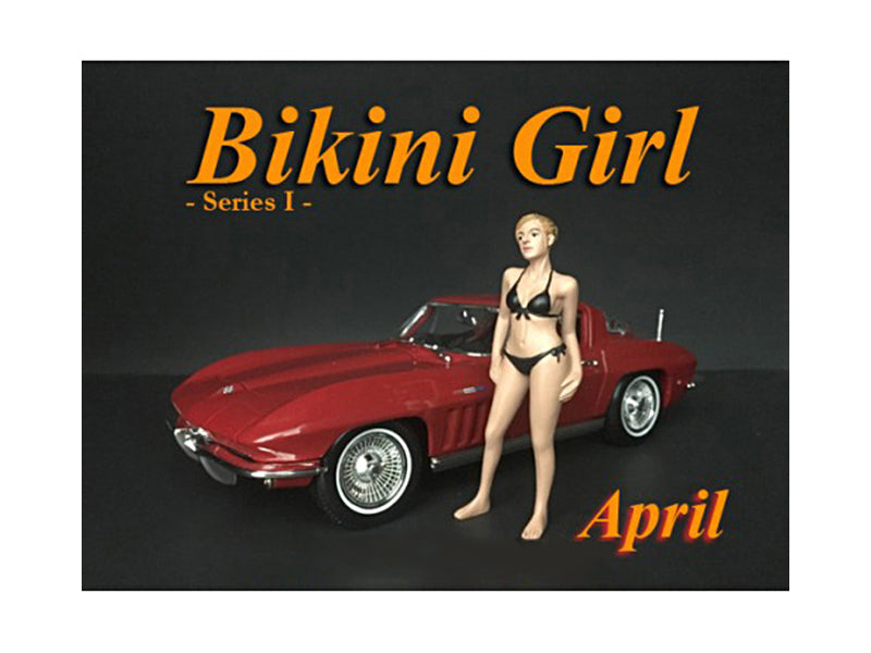 April Bikini Calendar Girl Figure for 1/24 Scale Models by American Diorama <h2>April Diorama</h2> <p>High-quality diecast model car perfect collectors and enthusiasts. Features detailed interior exte