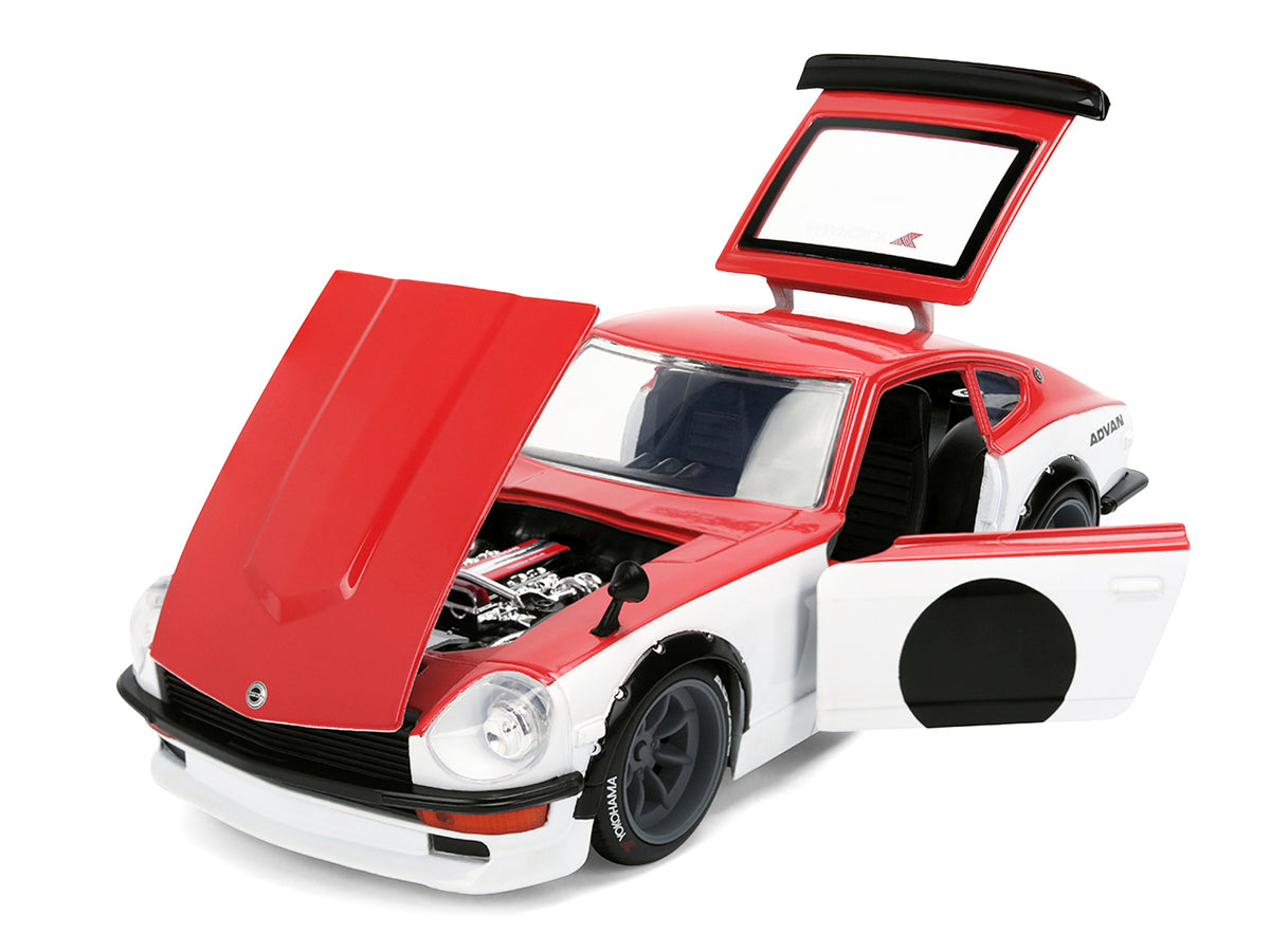 1972 Datsun 240Z Red and White "JDM Tuners" 1/24 Diecast Car Model - Jada