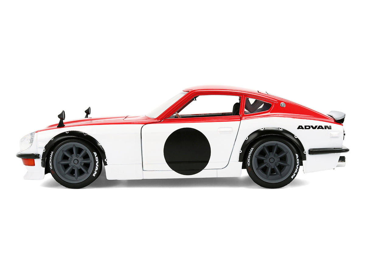 1972 Datsun 240Z Red and White "JDM Tuners" 1/24 Diecast Car Model - Jada