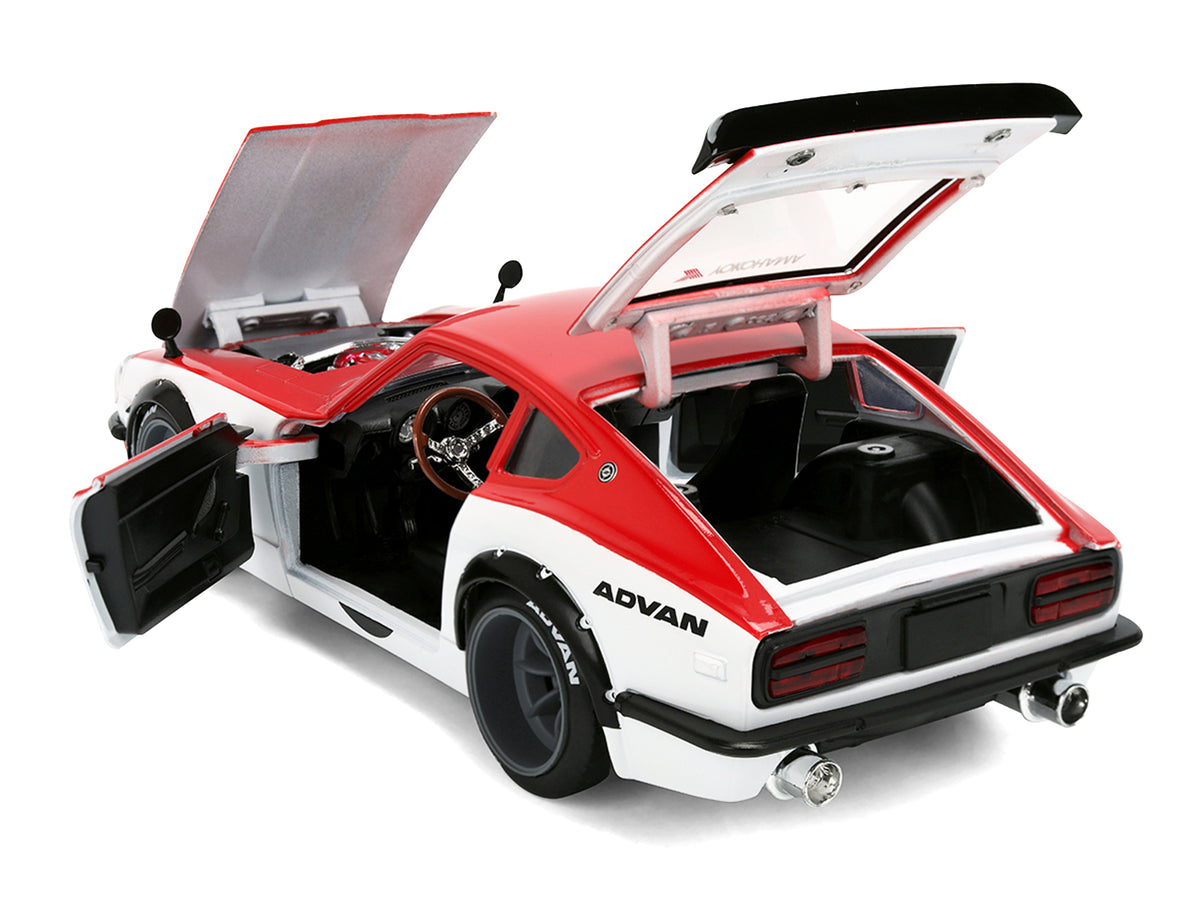 1972 Datsun 240Z Red and White "JDM Tuners" 1/24 Diecast Car Model - Jada