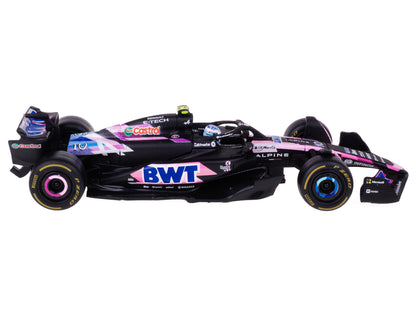 Alpine A524 #10 Pierre Gasly "BWT" "Formula One F1 World Championship" (2024) with Driver Figure and Display Case "Race" Series 1/43 T&y Diecast Model Car by Bburago