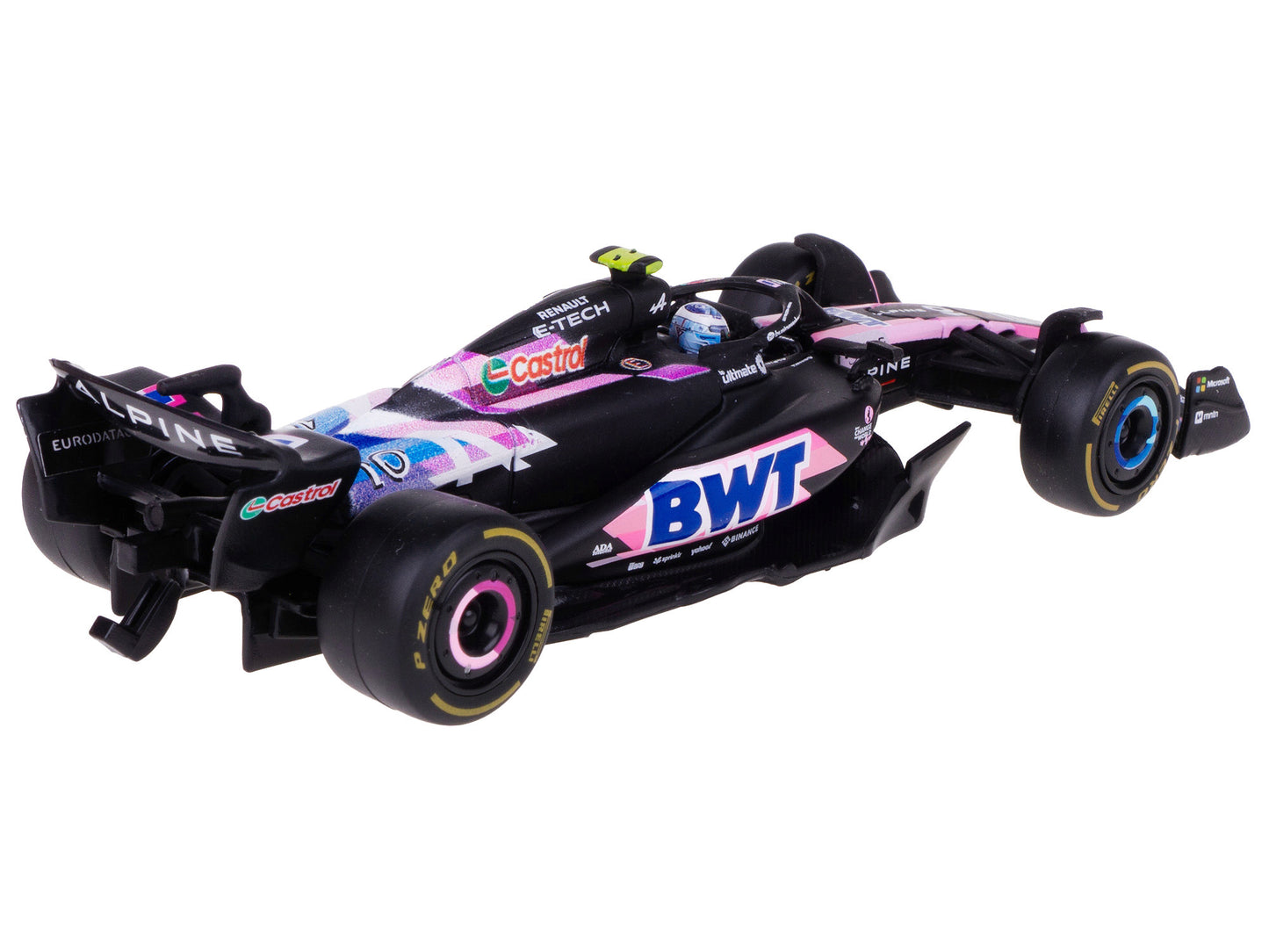 Alpine A524 #10 Pierre Gasly "BWT" "Formula One F1 World Championship" (2024) with Driver Figure and Display Case "Race" Series 1/43 T&y Diecast Model Car by Bburago