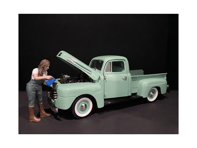 Car Girl in Tee Kylie Figurine for 1/18 Scale Models by American Diorama <h2>Car Diorama</h2> <p>High-quality diecast model perfect collectors and enthusiasts. Features detailed interior exterior craf