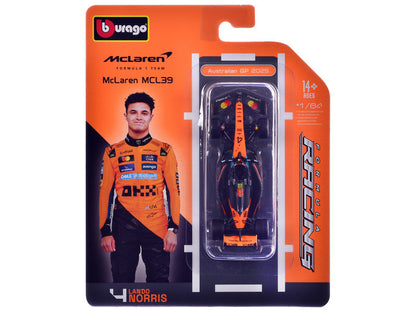 McLaren MCL39 #4 Lando Norris Winner Formula One F1 "Australian GP" (2025) "Formula Racing" Series 1/64 T&y Diecast Model Car by Bburago