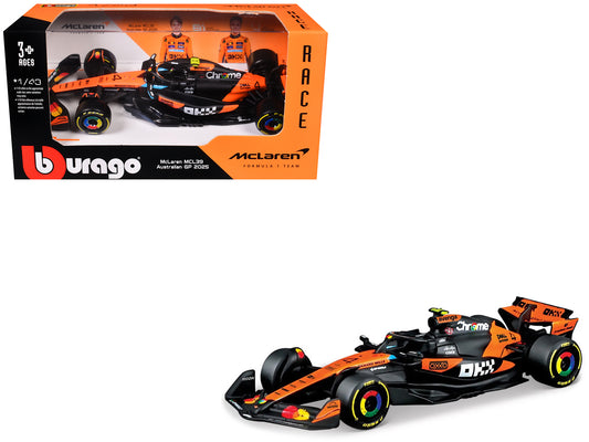 McLaren MCL39 #4 Lando Norris "OKX" Winner Formula One F1 "Australian GP" (2025) "Race" Series 1/43 T&y Diecast Model Car by Bburago