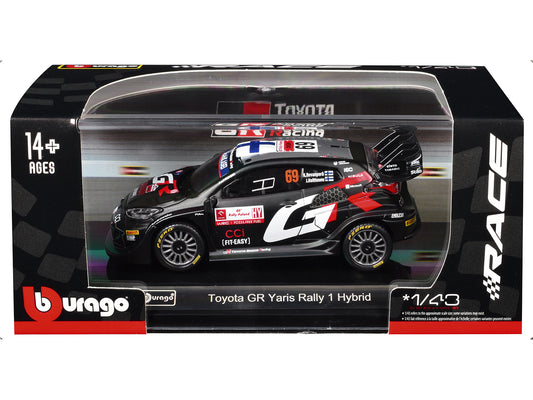 T&yota GR Yaris Rally1 Hybrid #69 Kalle Rovanpera - Jonne Halttunen "T&yota Gazoo Racing WRT" "World Rally Championship" (2024) "Race" Series 1/43 T&y Diecast Model Car by Bburago