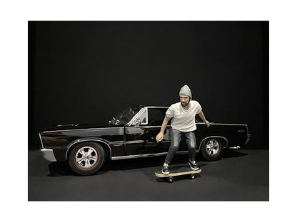 Skateboarder Figurine II for 1/24 Scale Models by American Diorama <h2>Skateboarder Diorama</h2> <p>High-quality diecast model car perfect collectors and enthusiasts. Features detailed interior exteri
