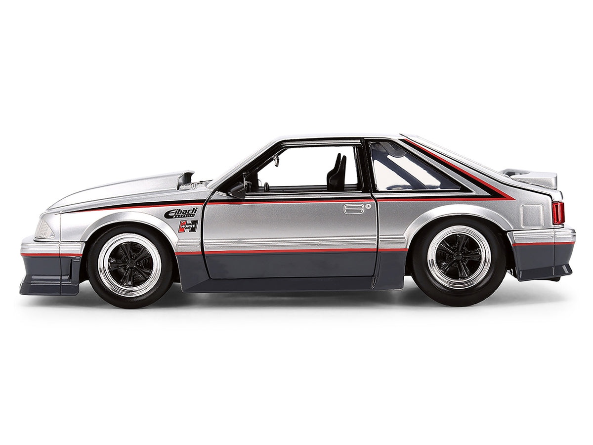 1989 Ford Mustang GT Silver Metallic Gray Black 1/24 Diecast Model Car - Jada