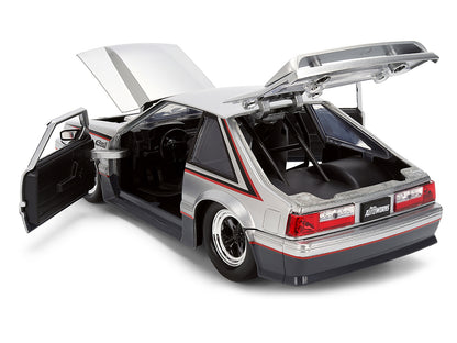 1989 Ford Mustang GT Silver Metallic Gray Black 1/24 Diecast Model Car - Jada