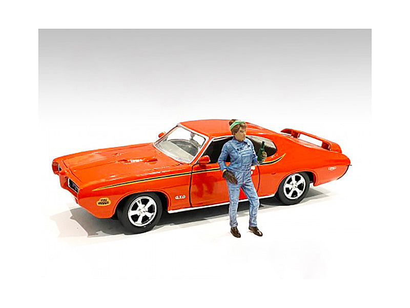 Retro Female Mechanic IV Figurine for 1/24 Scale Models by American Diorama <h2>Retro Diorama</h2> <p>High-quality diecast model car perfect collectors and enthusiasts. Features detailed interior exte