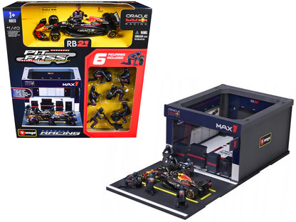 Red Bull Racing Pit Pass Diorama Set with RB21 #1 Max Verstappen "Formula One F1 World Championship" (2025) "Formula Racing" Series 1/43 T&y Diecast Model by Bburago