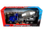 Peterbilt 379 Cement Mixer Blue Metallic with Chrome and Silver Mixer "Transporter" Series 1/32 T&y Diecast Model by Welly