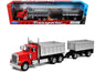Peterbilt 379 Dump Truck Red with Gray Double Dump Trailer "Transporter" Series 1/32 T&y Diecast Model by Welly