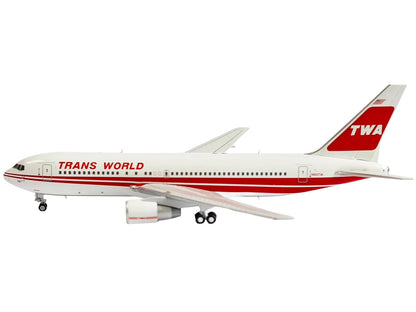 Boeing 767-200ER Commercial Aircraft "Trans World Airlines" (N601TW) White with Red Stripes 1/400 Diecast Model by V1:400
