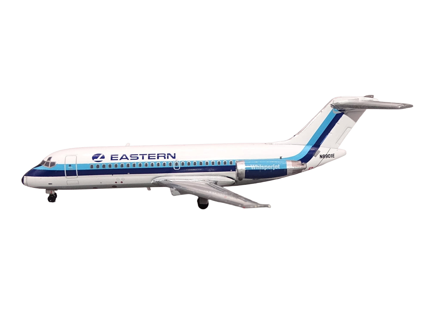 McDonnell Douglas DC-9-14 Commercial Aircraft "Eastern Air Lines" (N8901E) White with Blue Stripes 1/400 Diecast Model by V1:400