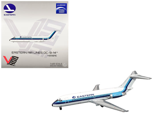 McDonnell Douglas DC-9-14 Commercial Aircraft "Eastern Air Lines" (N8901E) White with Blue Stripes 1/400 T&y Diecast Model by V1:400