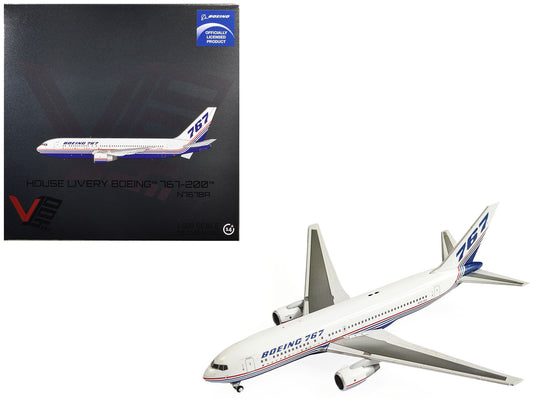 Boeing 767-200 Commercial Aircraft "Boeing House Livery" (N767BA) White with Blue and Red Stripes 1/400 T&y Diecast Model by V1:400