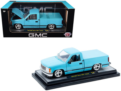 1988 GMC Sierra 1500 Custom Pickup Truck Light Blue 1/24 Diecast Model - M2