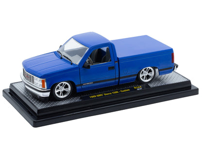 1988 GMC Sierra 1500 Custom Pickup Truck Blue Metallic 1/24 Diecast Model - M2
