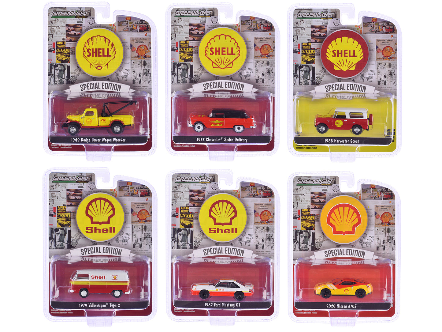 GreenLight "Shell Oil Special Edition" Series 2 Set of 6 pieces 1/64 Diecast Model Cars by <h2>"Shell Greenlight</h2> <p>High-quality car perfect for collectors and enthusiasts. Features detailed inte