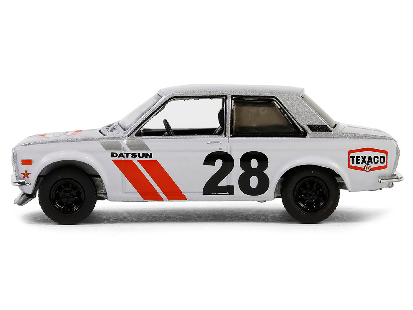 GreenLight 1970 Nissan Datsun 510 #28 "Texaco" Silver Metallic and White with Red Stripes "Texaco Special Edition" Series 1 1/64 Diecast Model Car by <h2>1970 Greenlight</h2> <p>High-quality perfect f