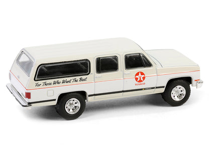 GreenLight 1990 Chevrolet Suburban "Texaco" Cream and White "Texaco Special Edition" Series 1 1/64 Diecast Model Car by <h2>1990 Greenlight</h2> <p>High-quality perfect for collectors enthusiasts. Fea