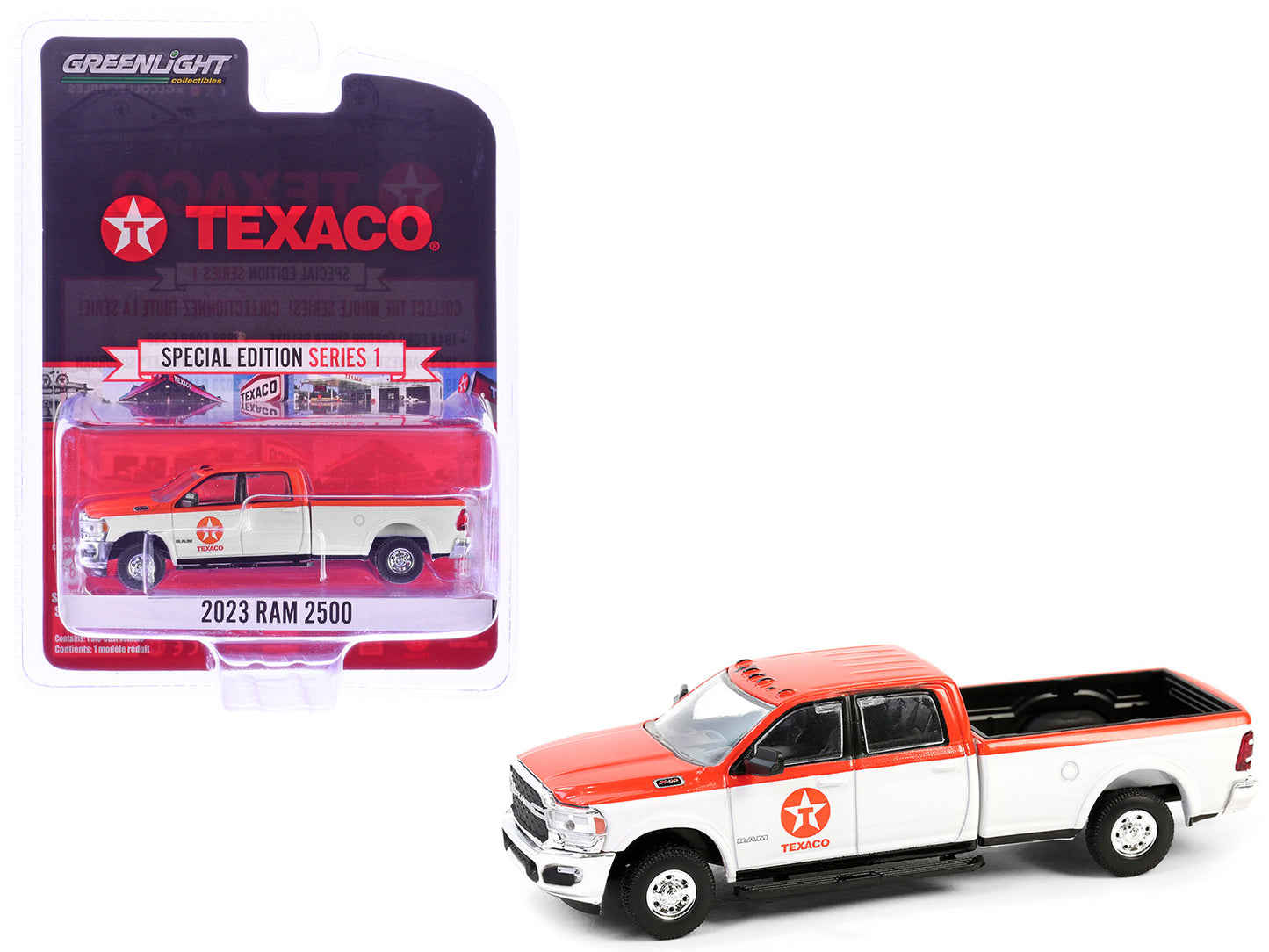 GreenLight 2023 Ram 2500 Pickup Truck "Texaco" Orange and White "Texaco Special Edition" Series 1 1/64 Diecast Model Car by <h2>2023 Greenlight</h2> <p>High-quality perfect for collectors enthusiasts.