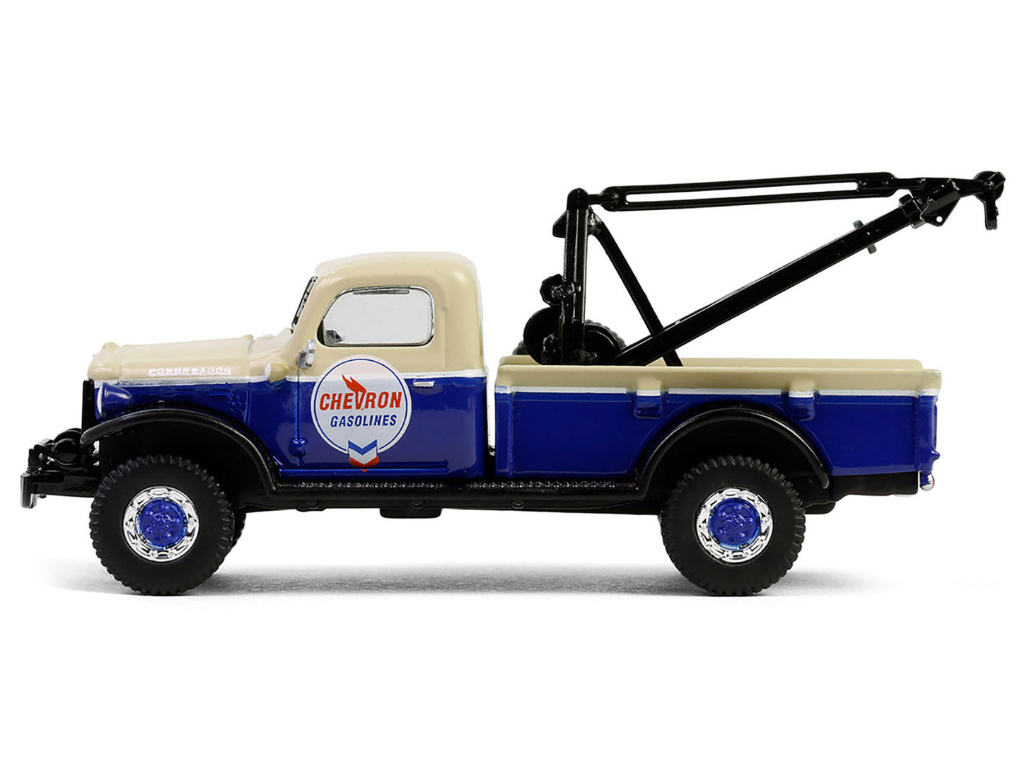 GreenLight 1948 Dodge Power Wagon Wrecker Tow Truck Beige and Blue "Chevron Special Edition" Series 1 1/64 Diecast Model Car by <h2>1948 Greenlight</h2> <p>High-quality perfect for collectors enthusia