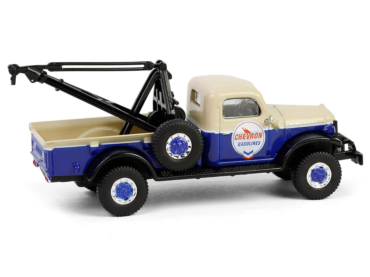 GreenLight 1948 Dodge Power Wagon Wrecker Tow Truck Beige and Blue "Chevron Special Edition" Series 1 1/64 Diecast Model Car by <h2>1948 Greenlight</h2> <p>High-quality perfect for collectors enthusia